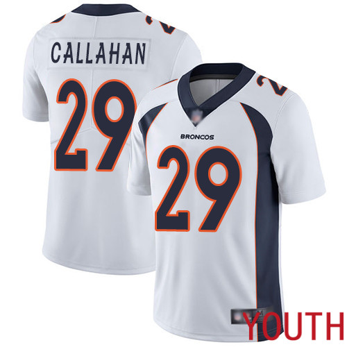 Youth Denver Broncos 29 Bryce Callahan White Vapor Untouchable Limited Player Football NFL Jersey